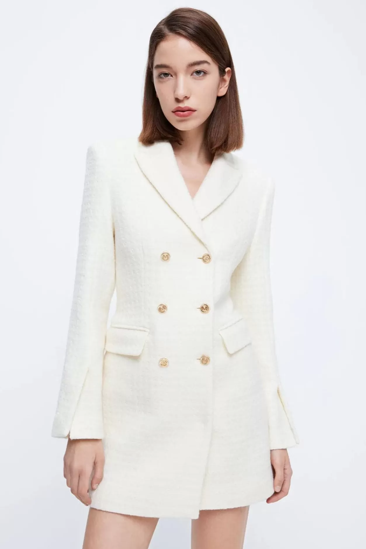 Miss Sixty Stylish Woolen Suit Dress White Shop