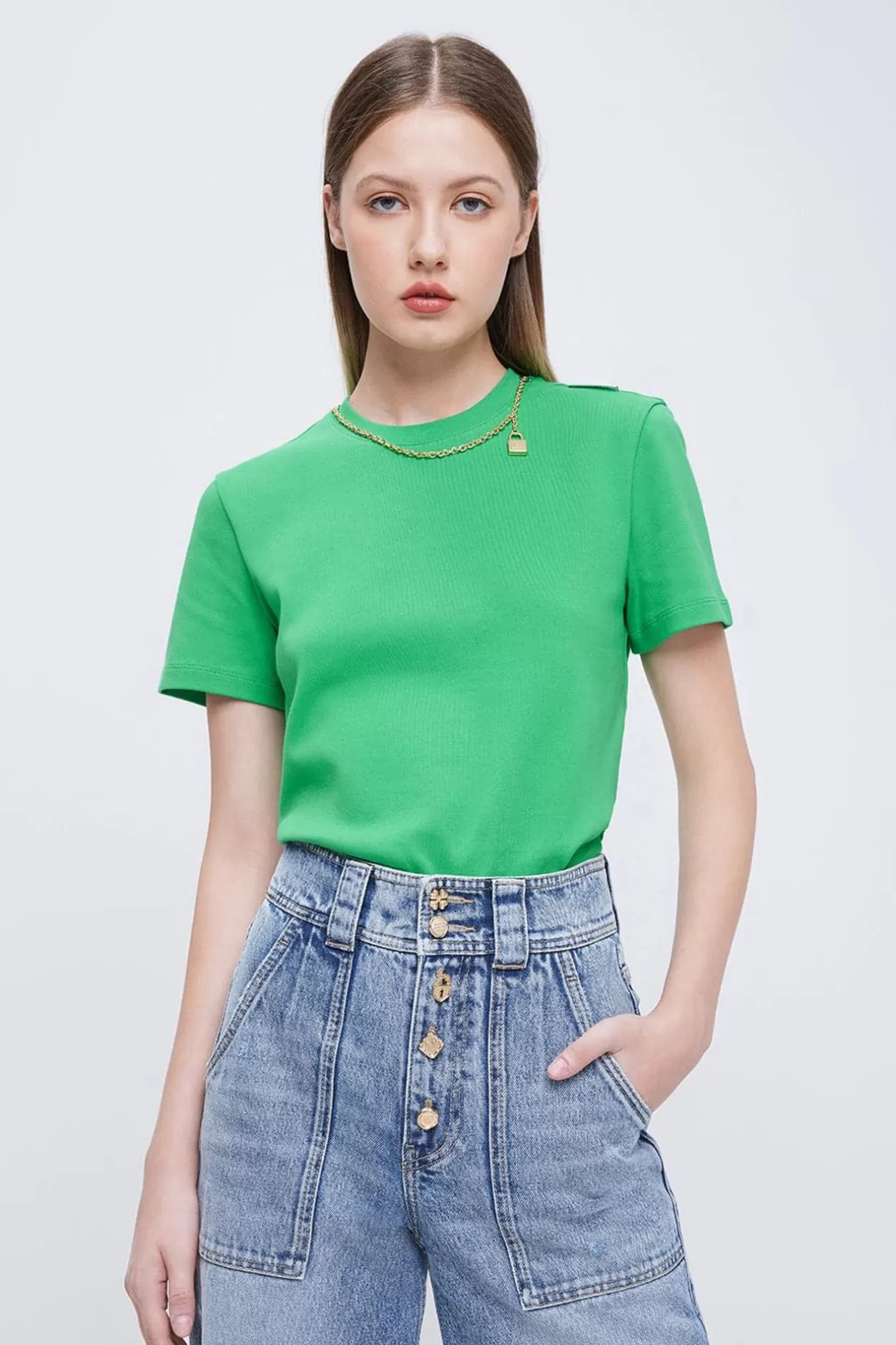 Miss Sixty T-Shirt With Detachable Chain Flash Sale