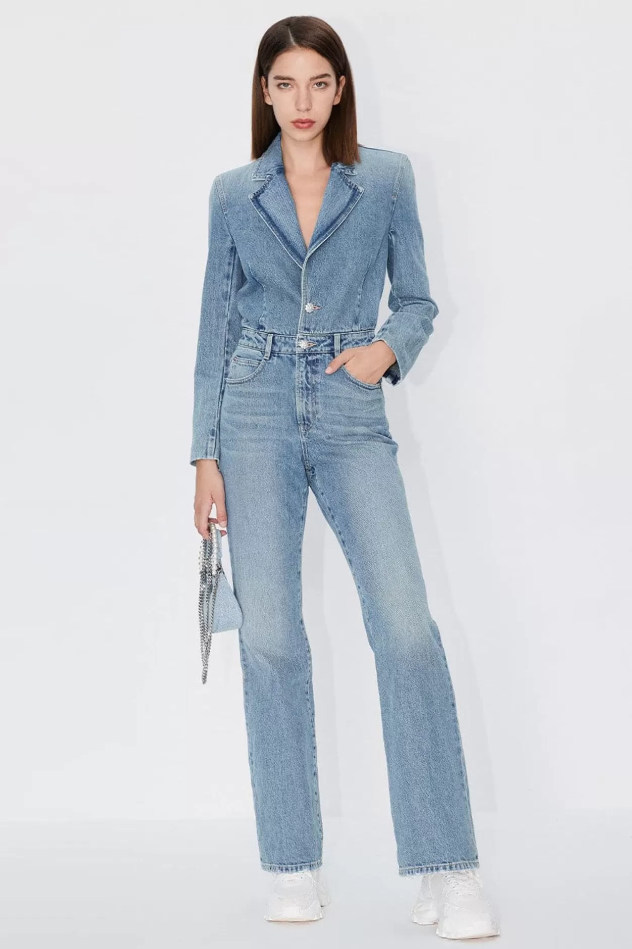 Miss Sixty Vintage Denim Jumpsuit Light Blue Hot