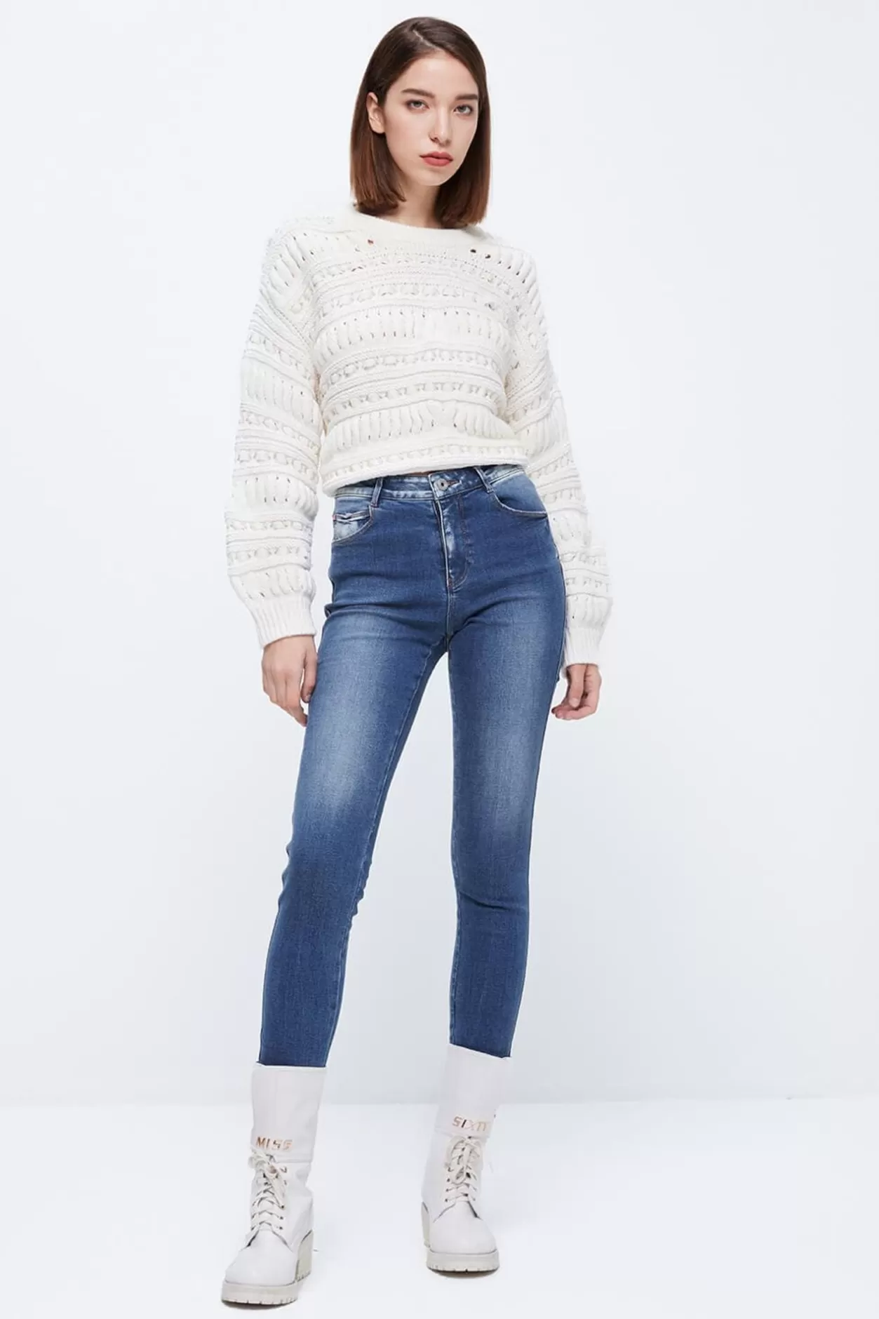 Miss Sixty Vintange Cropped Jeans Middle Blue Online