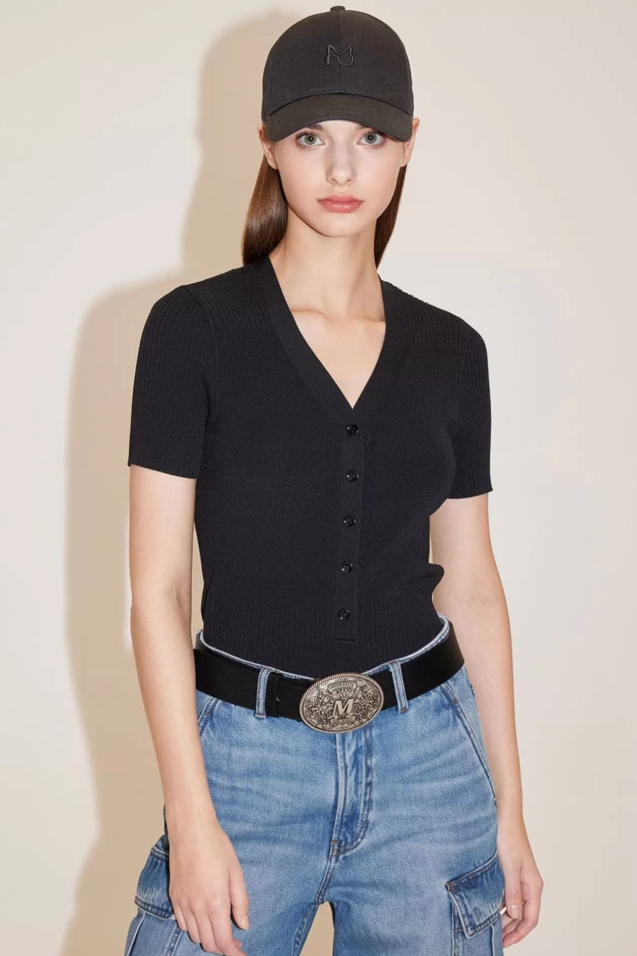 Miss Sixty V-Neck Slim Fit Knit Top Clearance