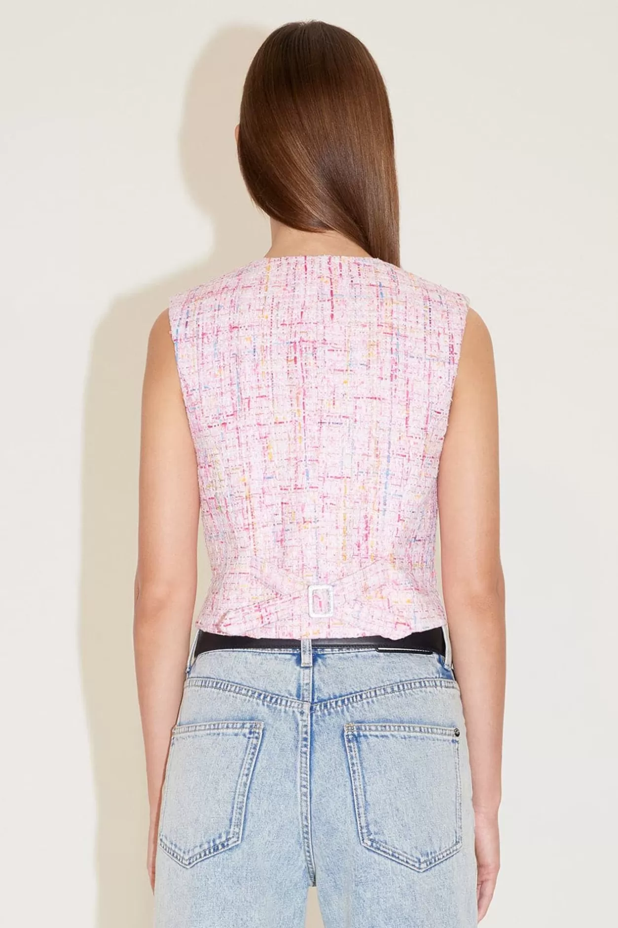 Miss Sixty V-Neck Stylish Tweed Vest Pink Online