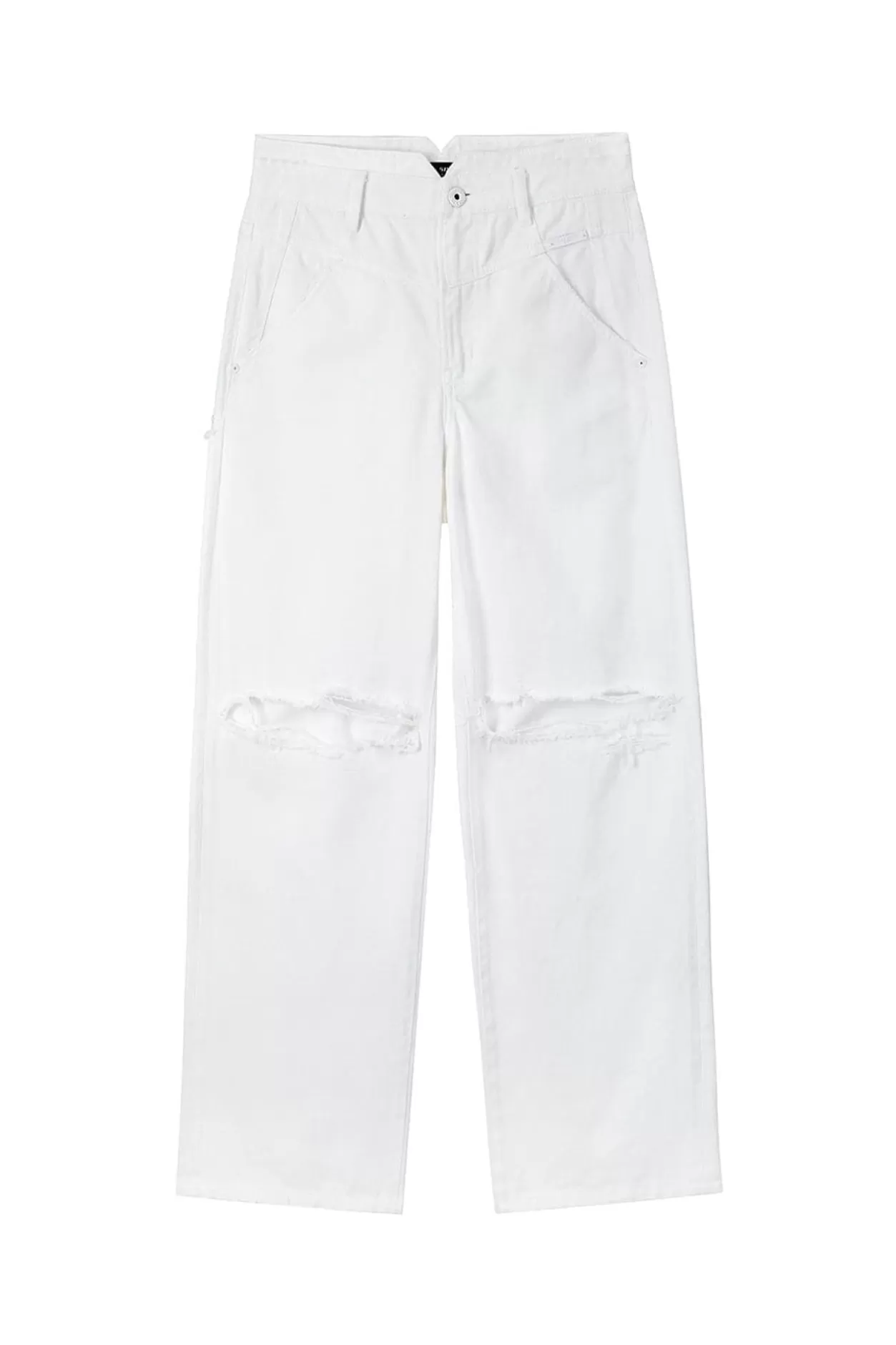 Miss Sixty V-Shape Waist Ripped Jeans White Sale