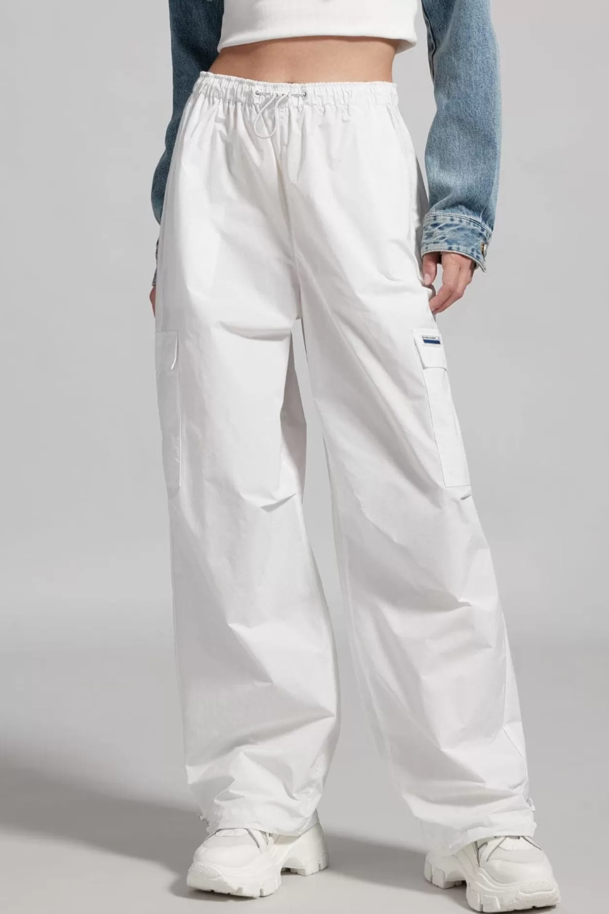 Miss Sixty White Elastic High-Waist Trouser Bright White Clearance