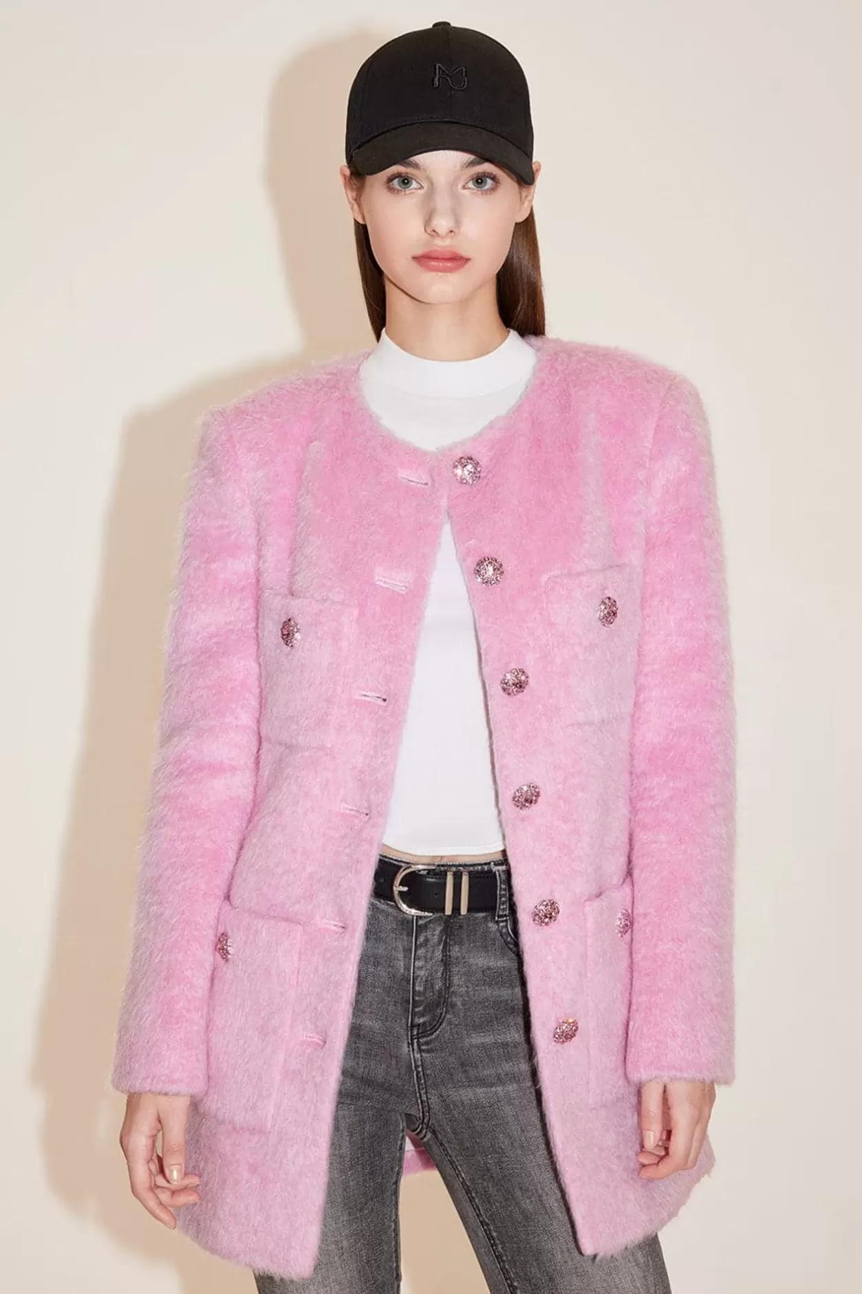 Miss Sixty Wool Coat Pink Hot