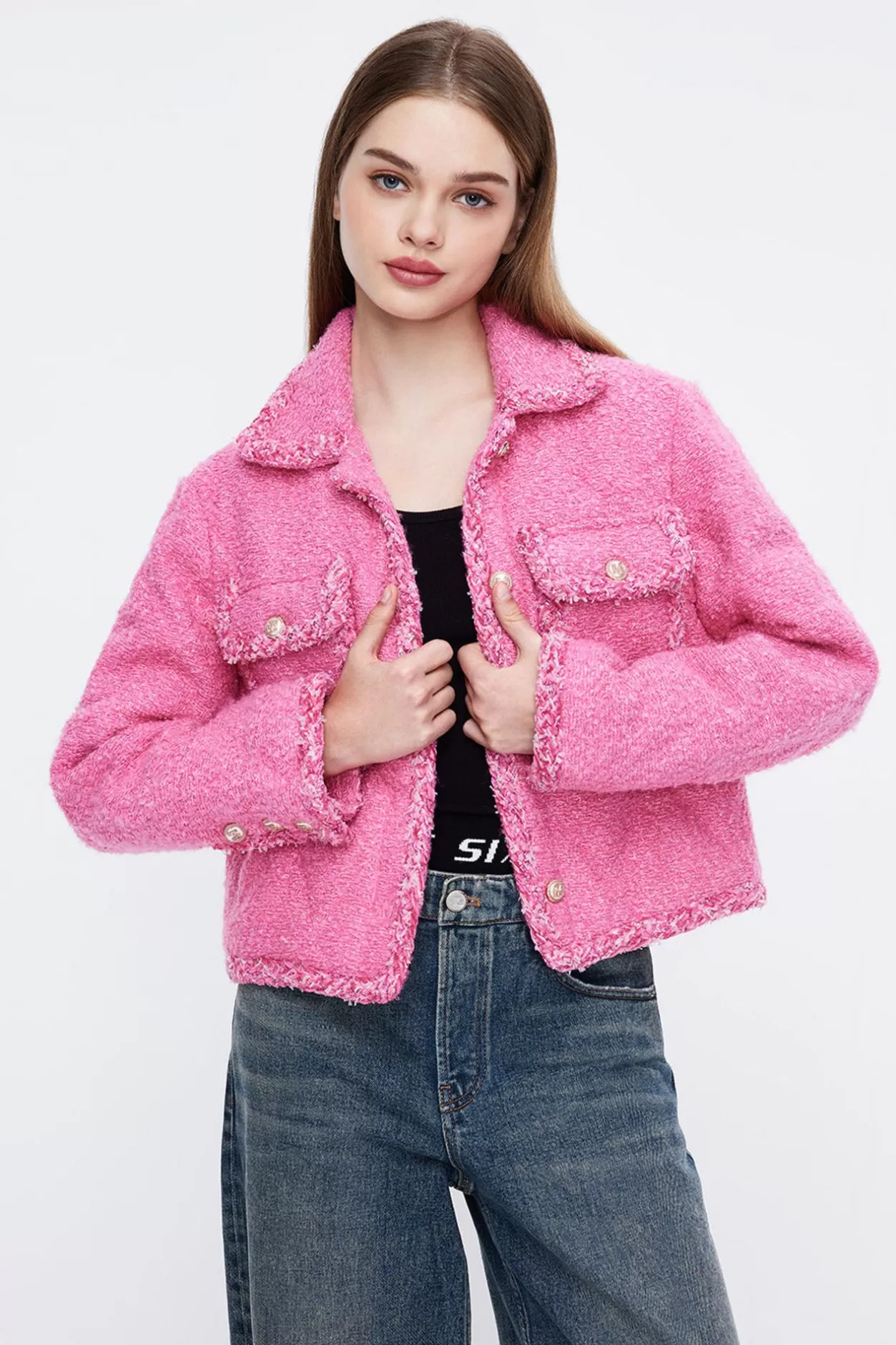 Miss Sixty Woolen Down Jacket Rose Discount